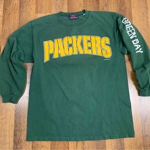 Vtg Galt Sand Greenbay Packers Men’s L Graphic Tee Long Sleeve Shirt Green